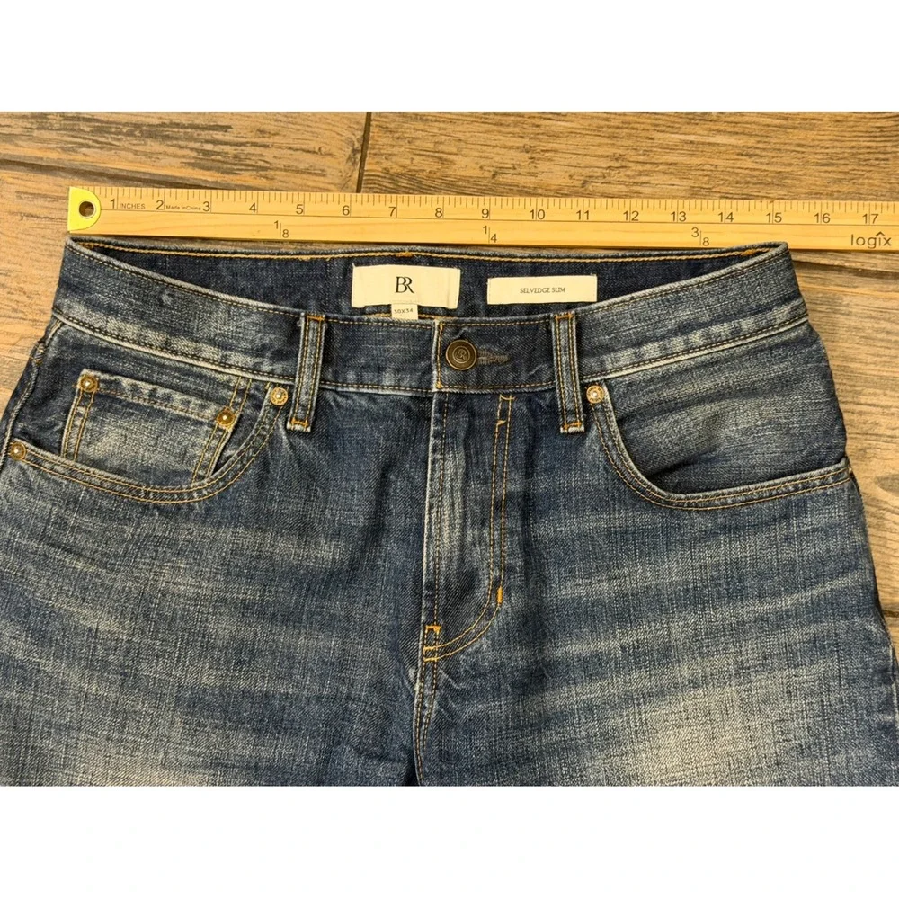 Banana‎ Republic Selvedge Slim Fit Jeans 30x34 Medium Wash Premium 100% Cotton